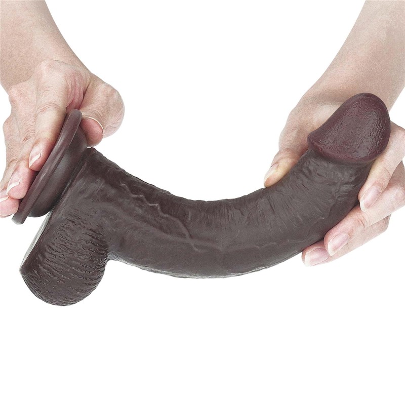 Murzyńskie dildo z dwuwarstwowego materiału 23 cm